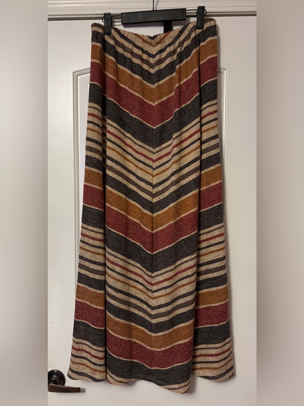Nurture by Lamaze Striped A-Line Skirt in Rust, Tan & Charcoal